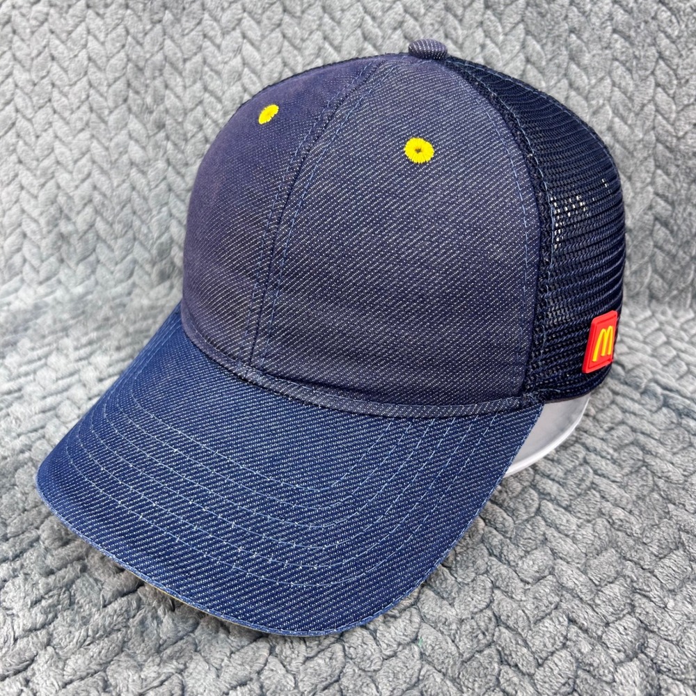 McDonalds Logo Mens Blue McDonalds Trucker Hat Denim Mesh Snapback OSFM